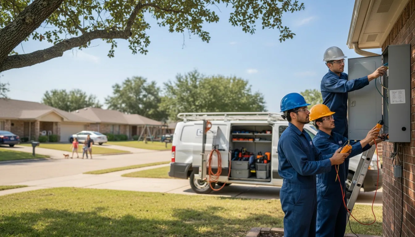 Certified electrician providing emergency electrical services in Rainbow, TX